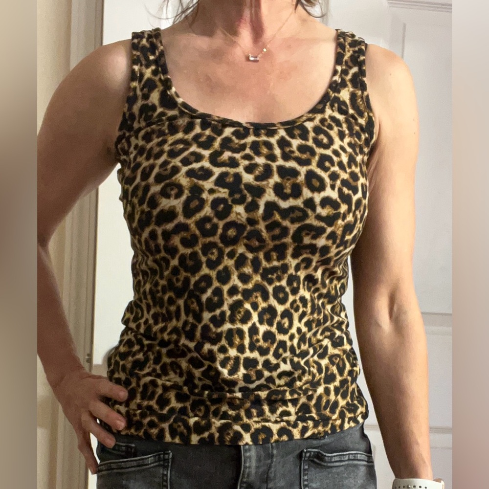 Wishful Park Fitted Brown and Black Tank Top